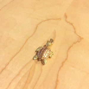 authentic 14K yellow gold/rose gold turtle pendant